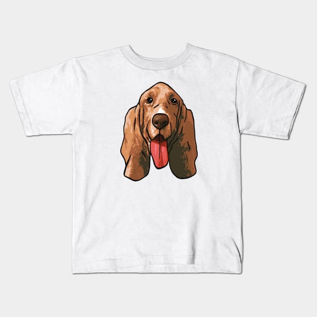 Basset Hound Dog Kids T-Shirt by PetinHeart